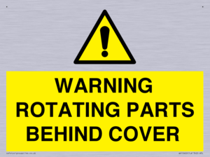 WARNING ROTATING PARTS BEHIND COVER